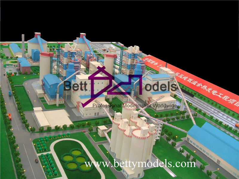 Industriële modellen op schaal van elektriciteitscentrales