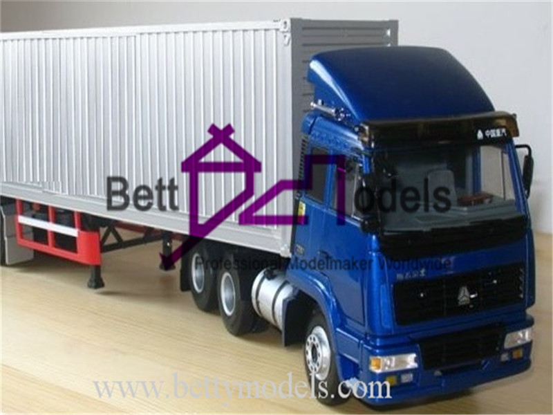 Schaalmodellen van vrachtwagens